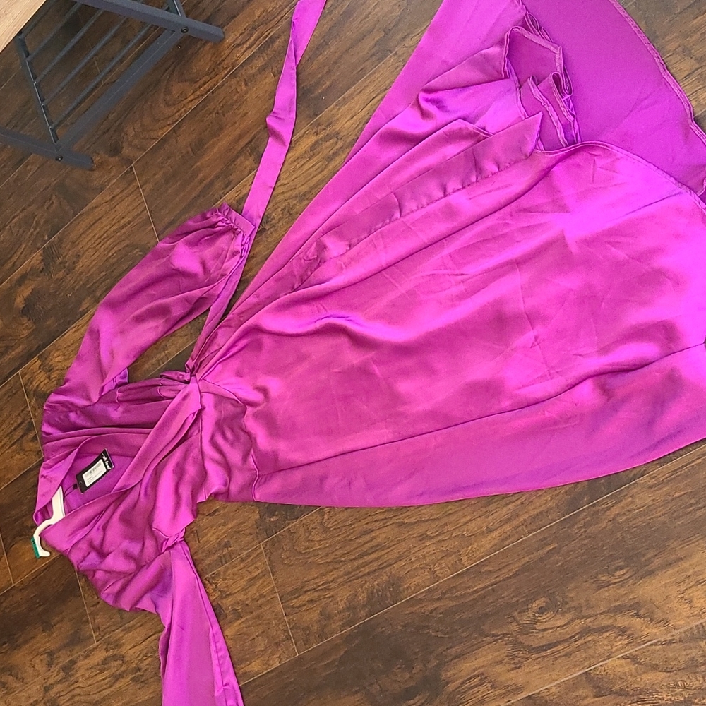 Nasty Gal Satin wrap dress